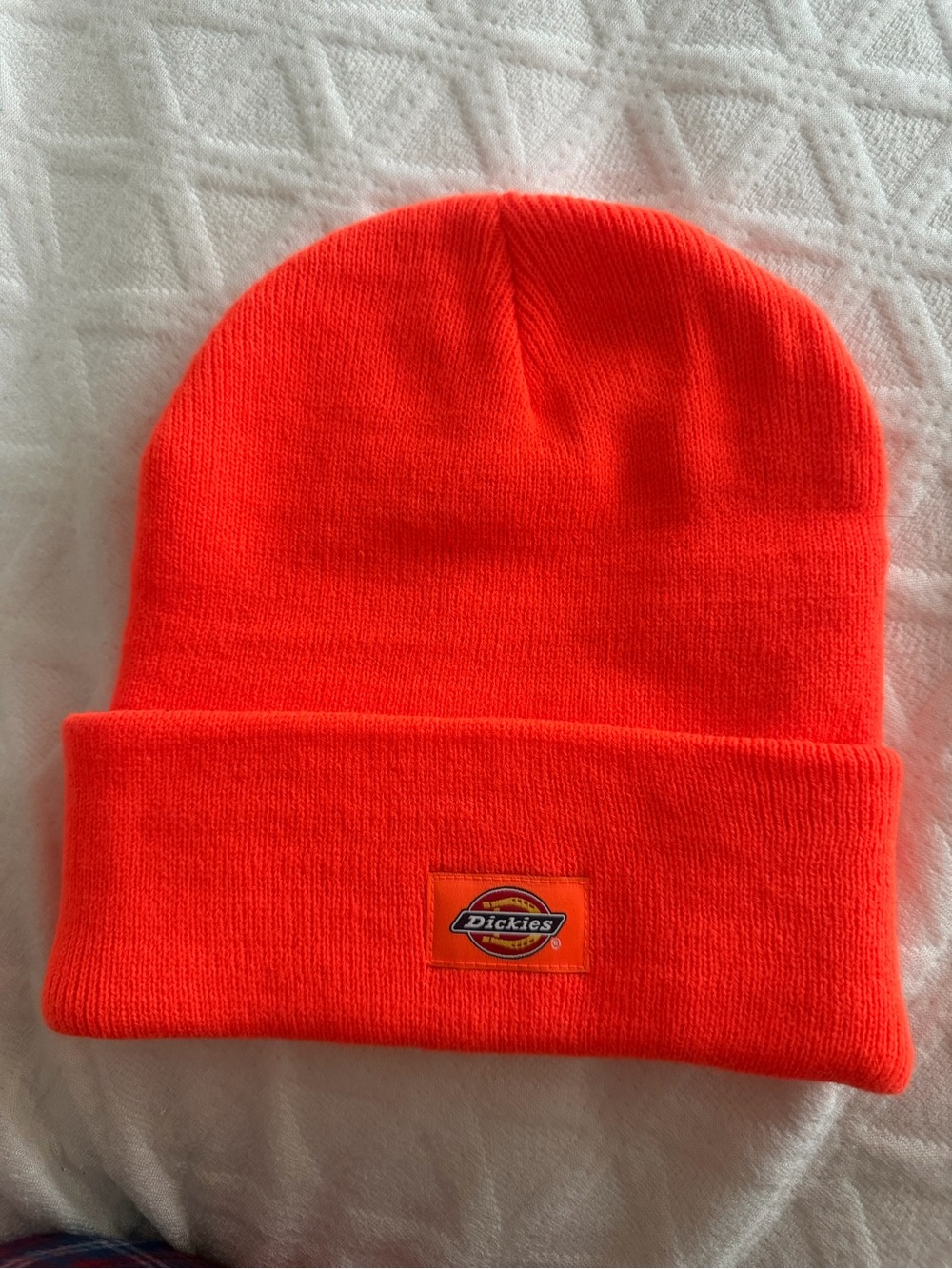 Dickies Kids Neon Orange Fold Cuff Beanie